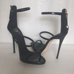 Giuseppe Zanotti Coline Patent Triple-Strap Heels